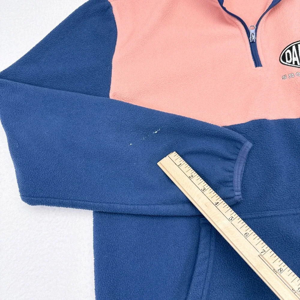 Darkside Snowboards Sweater Mens Size Medium Fleece 1/4‎ Zip Pullover Pink Blue